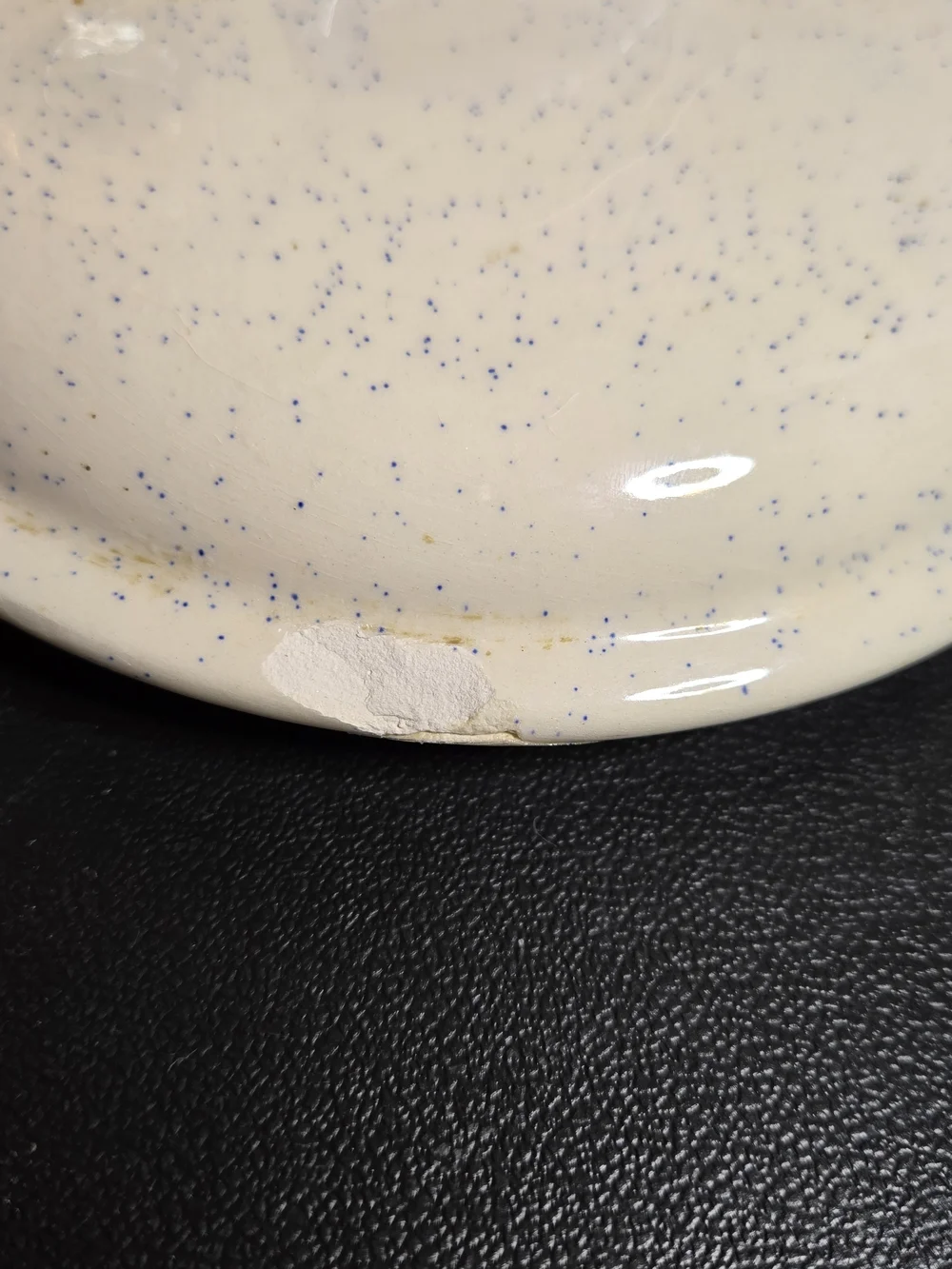 Vintage Canister Country Goose (Raised) Blue Speckled Spackle Glaze